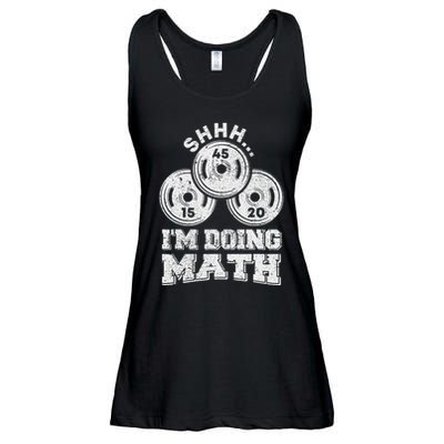 Shhh IM Doing Math Funny Weight Lifting Workout Training Ladies Essential Flowy Tank