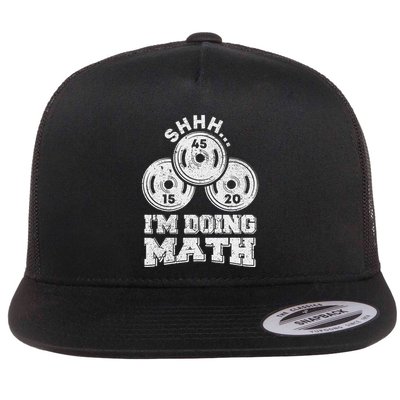 Shhh IM Doing Math Funny Weight Lifting Workout Training Flatbill Hat