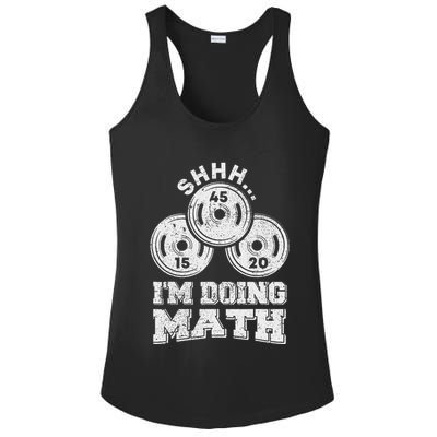 Shhh IM Doing Math Funny Weight Lifting Workout Training Ladies PosiCharge Competitor Racerback Tank