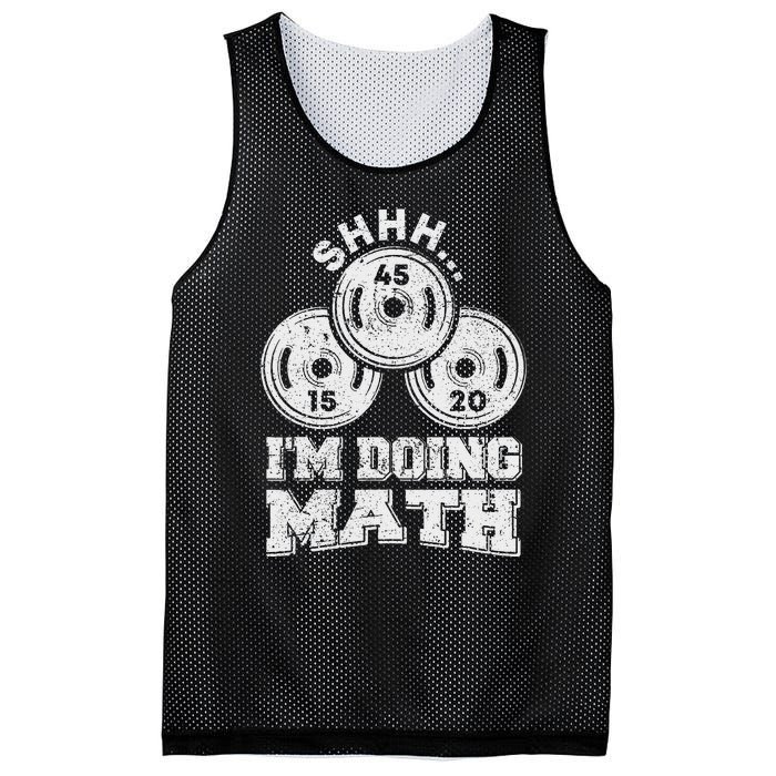 Shhh IM Doing Math Funny Weight Lifting Workout Training Mesh Reversible Basketball Jersey Tank