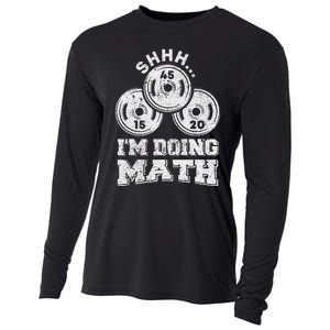 Shhh IM Doing Math Funny Weight Lifting Workout Training Cooling Performance Long Sleeve Crew