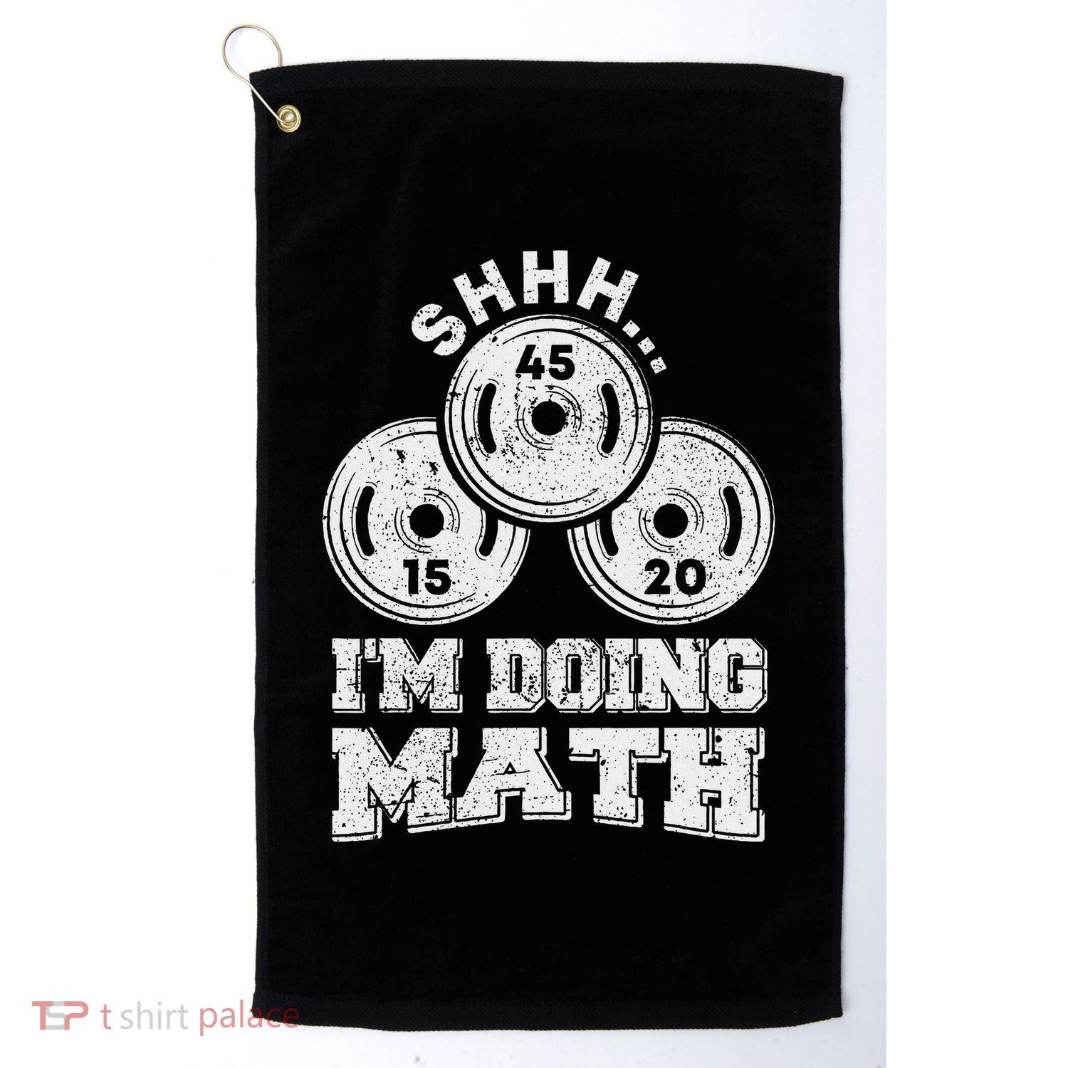 Shhh IM Doing Math Funny Weight Lifting Workout Training Golf Towel