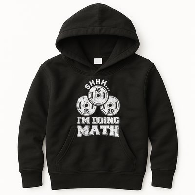 Shhh IM Doing Math Funny Weight Lifting Workout Training Kids Hoodie