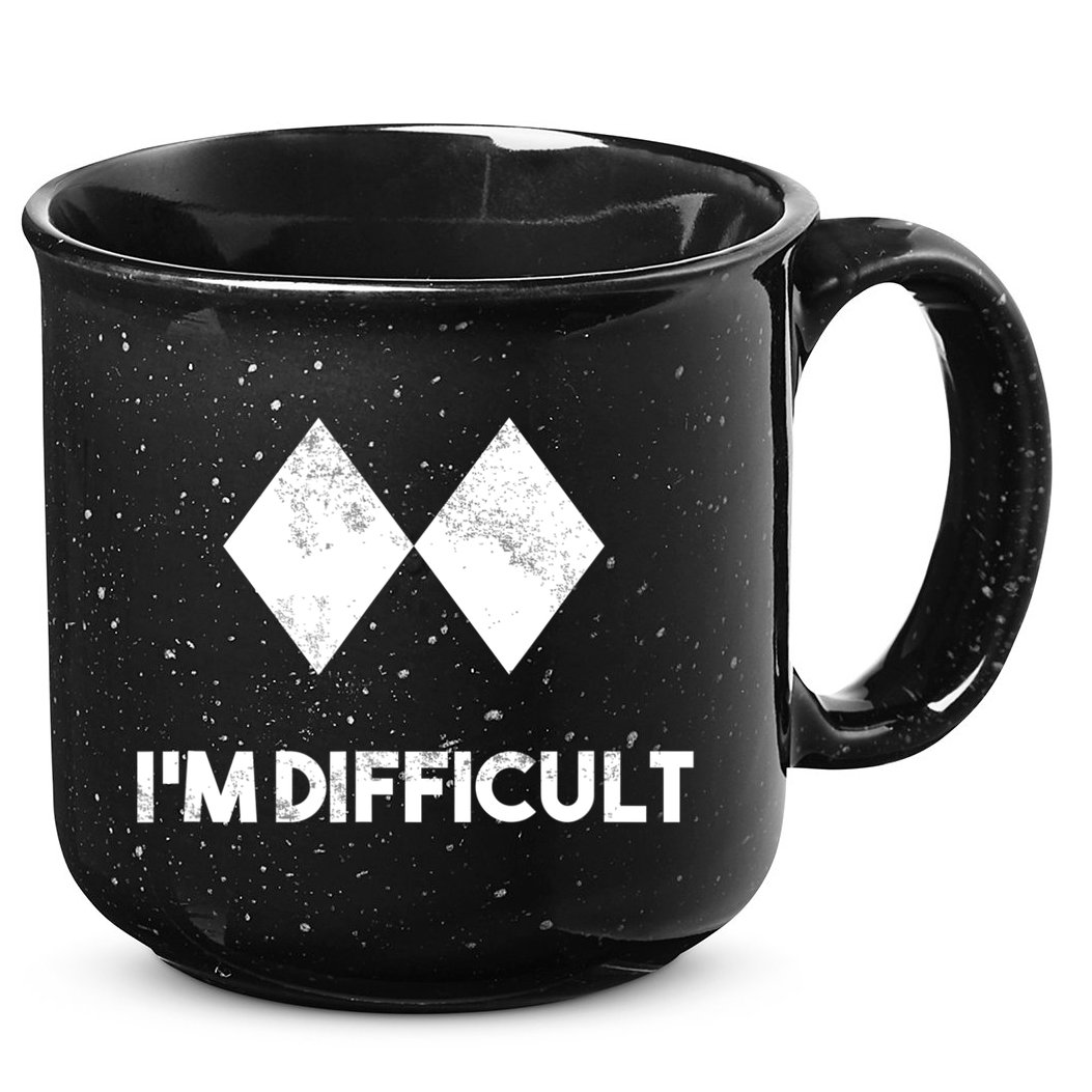 Ski I'm Difficult Funny Gift Skiing Lovers Skiers Snowboard Snowboarder Gift 15oz Campfire Ceramic Mug