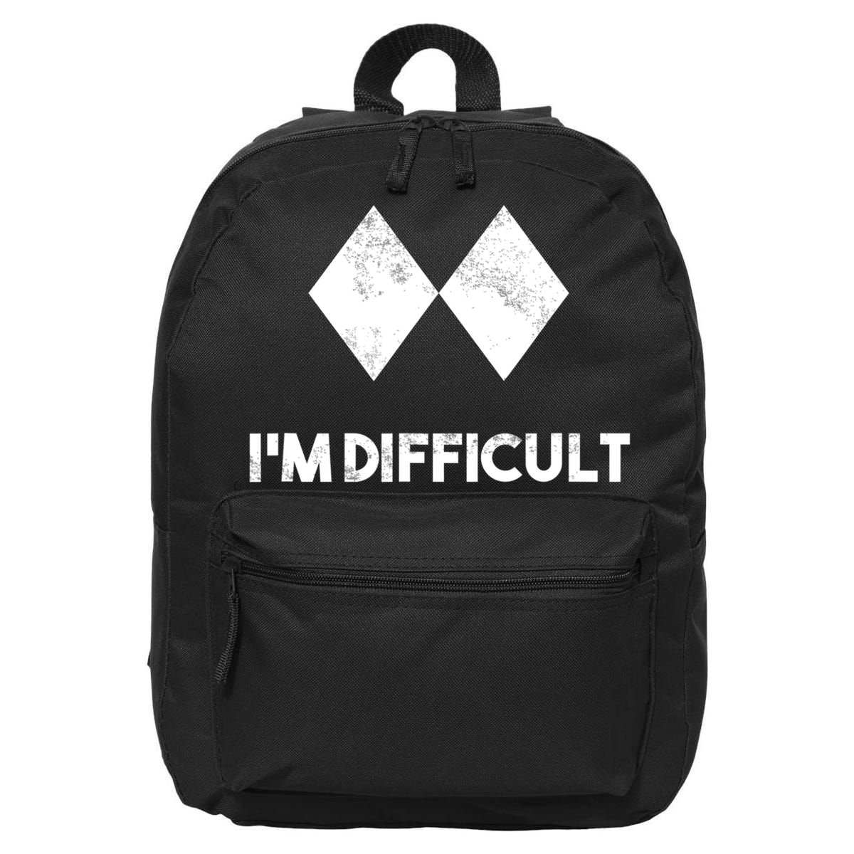 Ski I'm Difficult Funny Gift Skiing Lovers Skiers Snowboard Snowboarder Gift 16 in Basic Backpack