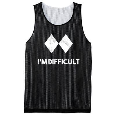 Ski I'm Difficult Funny Gift Skiing Lovers Skiers Snowboard Snowboarder Gift Mesh Reversible Basketball Jersey Tank