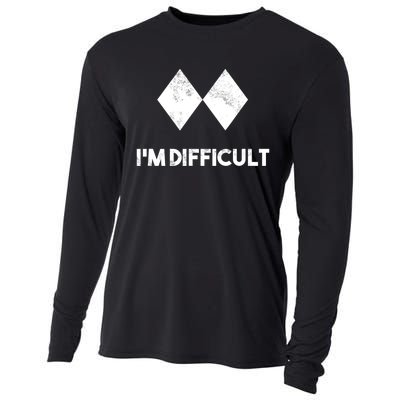 Ski I'm Difficult Funny Gift Skiing Lovers Skiers Snowboard Snowboarder Gift Cooling Performance Long Sleeve Crew