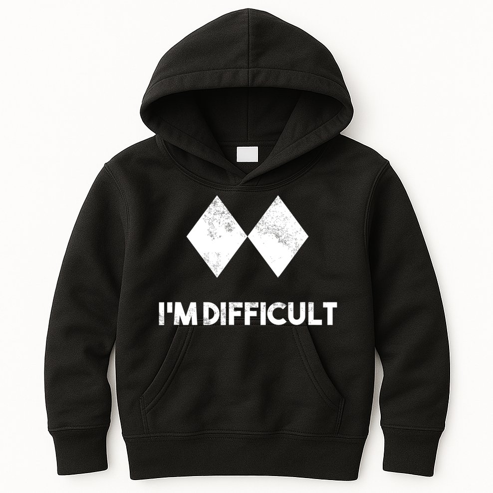 Ski I'm Difficult Funny Gift Skiing Lovers Skiers Snowboard Snowboarder Gift Kids Hoodie
