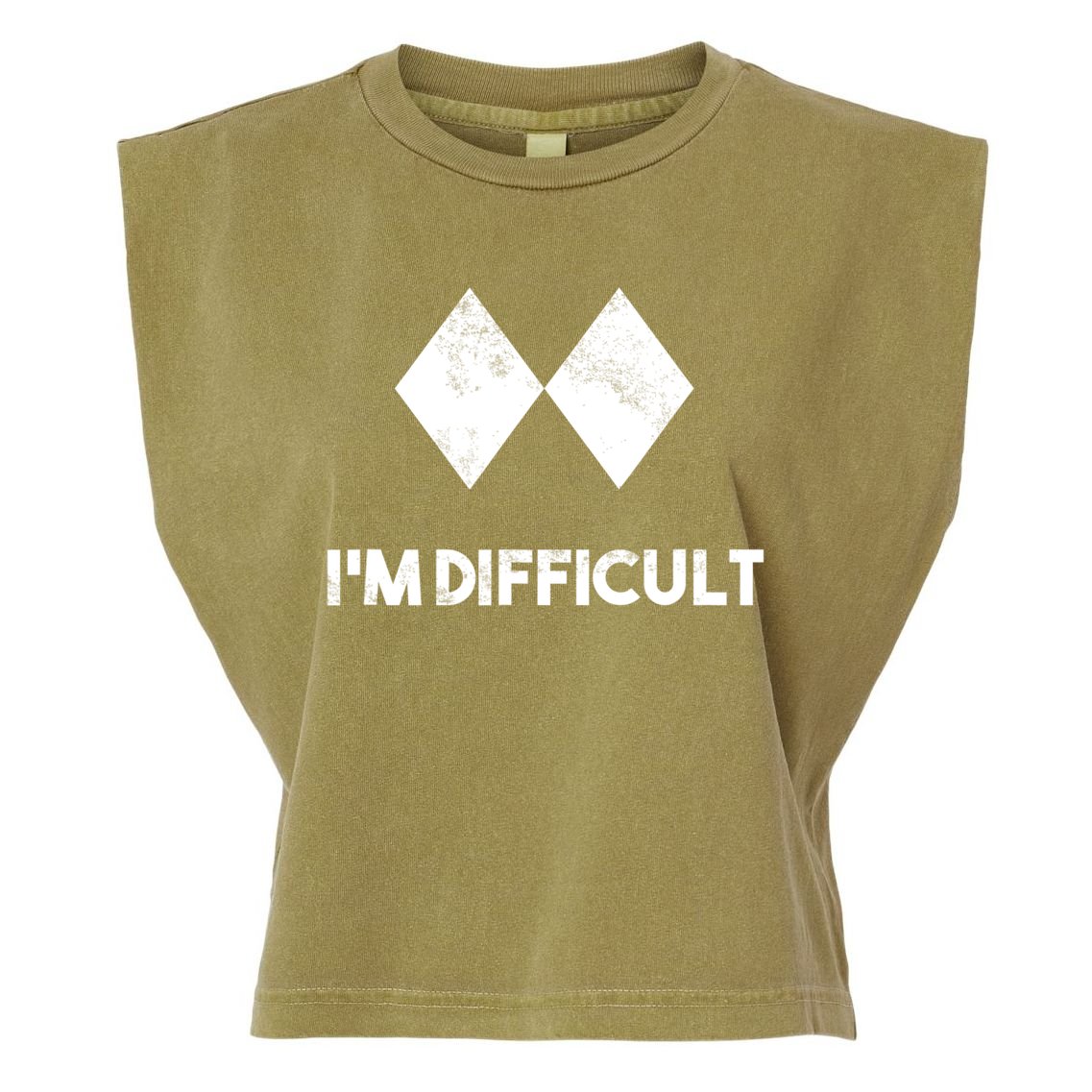 Ski I'm Difficult Funny Gift Skiing Lovers Skiers Snowboard Snowboarder Gift Garment-Dyed Women's Muscle Tee