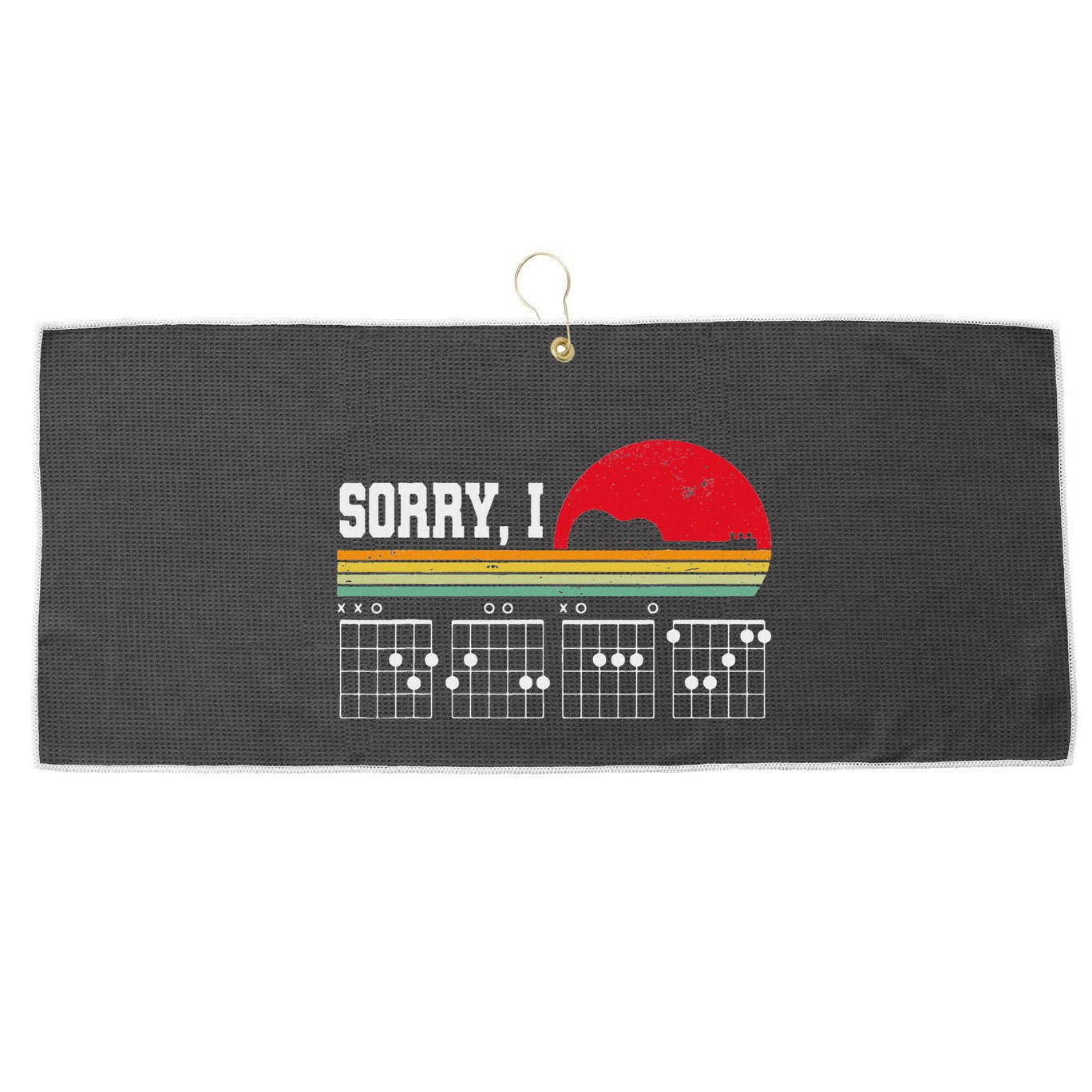 Sorry I Dgaf Hidden Message Guitar Large Microfiber Waffle Golf Towel