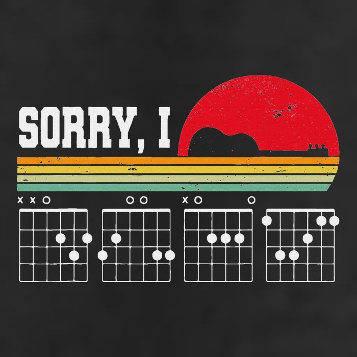 Sorry I Dgaf Hidden Message Guitar Large Microfiber Waffle Golf Towel