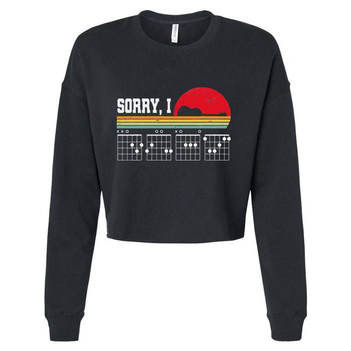 Sorry I Dgaf Hidden Message Guitar Cropped Pullover Crew