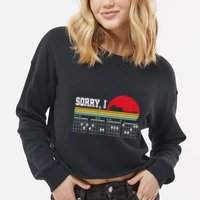 Sorry I Dgaf Hidden Message Guitar Cropped Pullover Crew