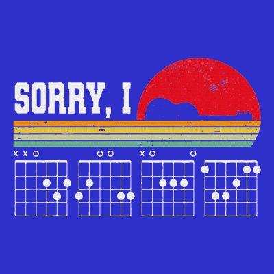 Sorry I Dgaf Hidden Message Guitar T-Shirt