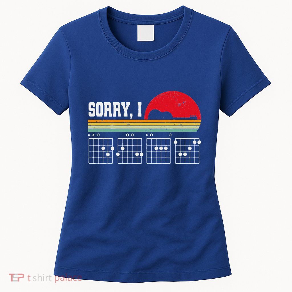 Sorry I Dgaf Hidden Message Guitar Womens T-Shirt