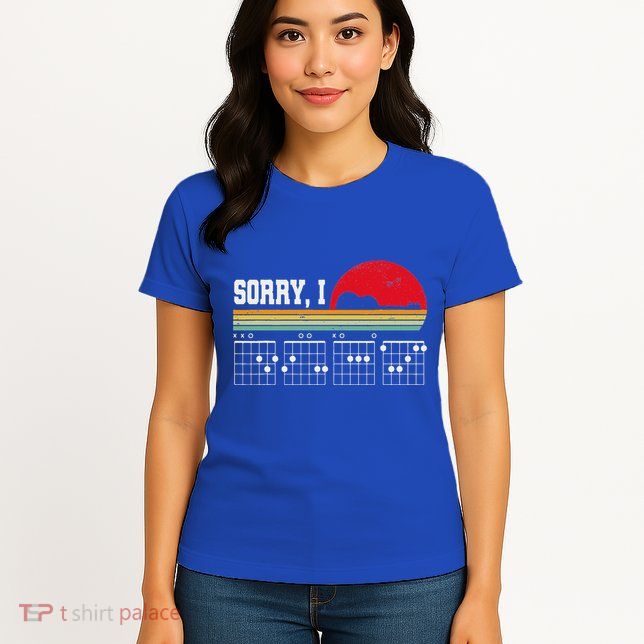 Sorry I Dgaf Hidden Message Guitar Womens T-Shirt