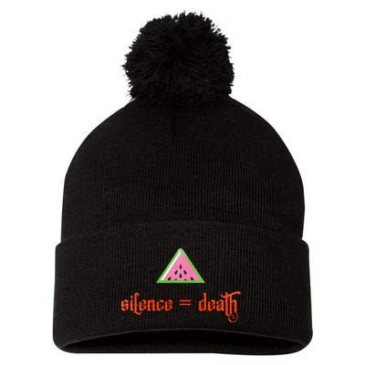 Silence Is Death Silence = Death Pom Pom 12in Knit Beanie