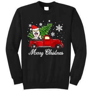 Shiba Inu Dog Riding Red Truck Christmas Decorations Pajama Sweatshirt