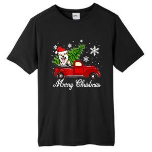 Shiba Inu Dog Riding Red Truck Christmas Decorations Pajama Tall Fusion ChromaSoft Performance T-Shirt