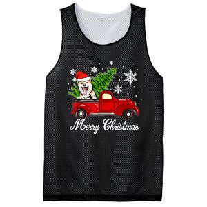 Shiba Inu Dog Riding Red Truck Christmas Decorations Pajama Mesh Reversible Basketball Jersey Tank