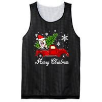 Shiba Inu Dog Riding Red Truck Christmas Decorations Pajama Mesh Reversible Basketball Jersey Tank