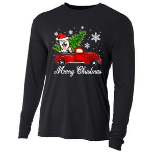 Shiba Inu Dog Riding Red Truck Christmas Decorations Pajama Cooling Performance Long Sleeve Crew