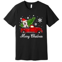 Shiba Inu Dog Riding Red Truck Christmas Decorations Pajama Premium T-Shirt