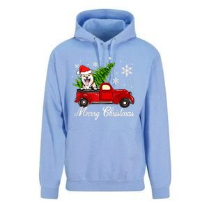 Shiba Inu Dog Riding Red Truck Christmas Decorations Pajama Unisex Surf Hoodie