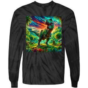 Silhouette Icon Diplodocus Tie-Dye Long Sleeve Shirt