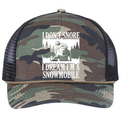 Snowmobiling I DonT Snore Retro Rope Trucker Hat Cap