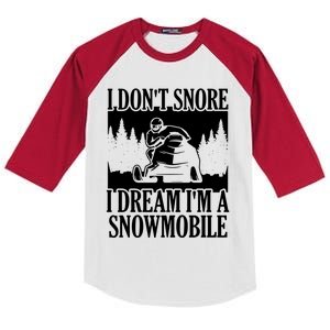 Snowmobiling I DonT Snore Kids Colorblock Raglan Jersey