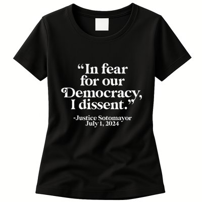 Scotus I Dissent Fear For Our Democracy Justice Sotomayor Womens T-Shirt