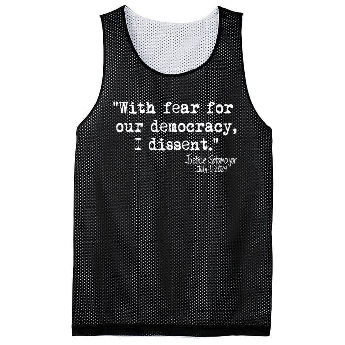 Scotus I Dissent With Fear For Our Democracy July 1 2024 Mesh Reversible Basketball Jersey Tank