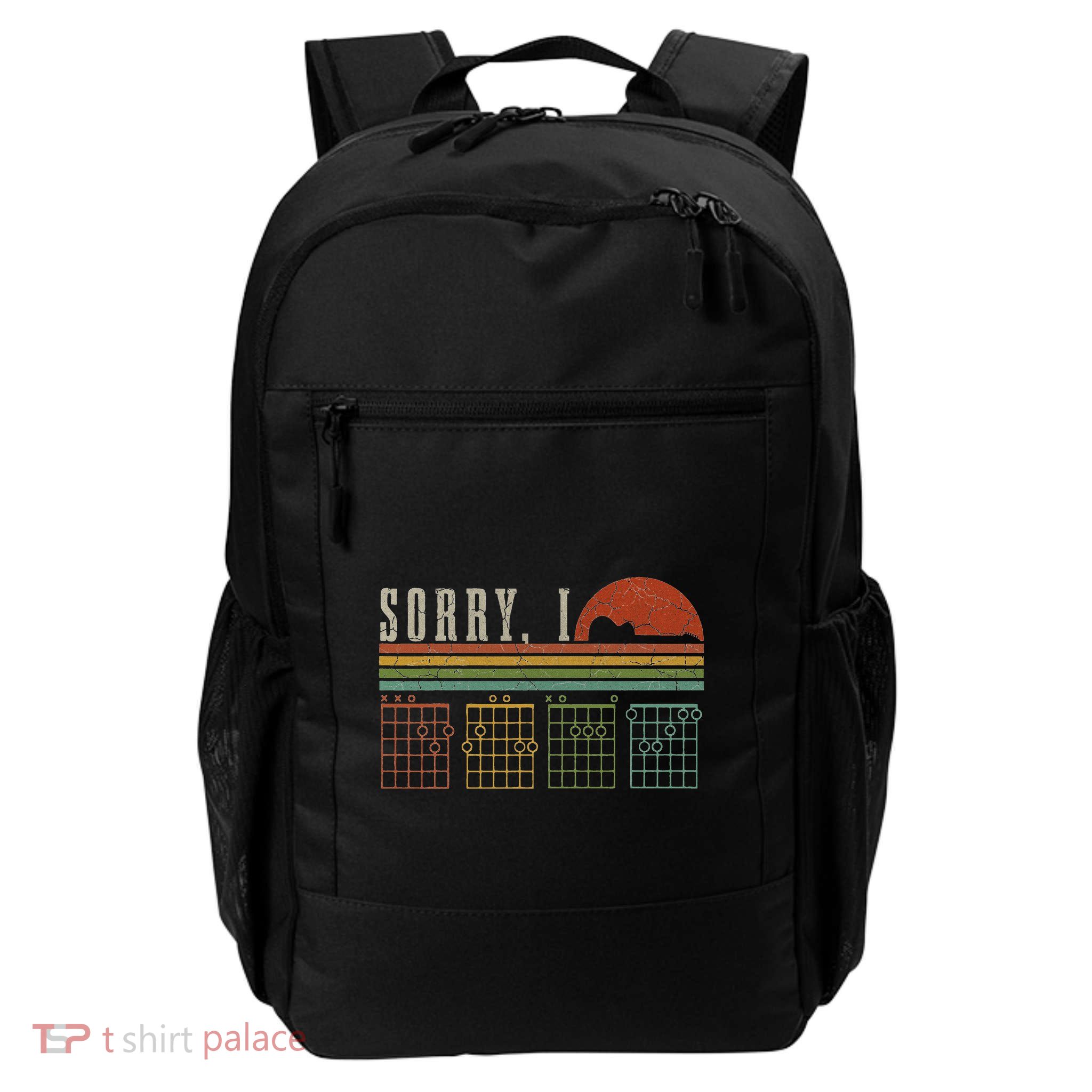 Sorry I Dgaf Funny Hidden Message Guitar Chords Players Daily Commute Backpack
