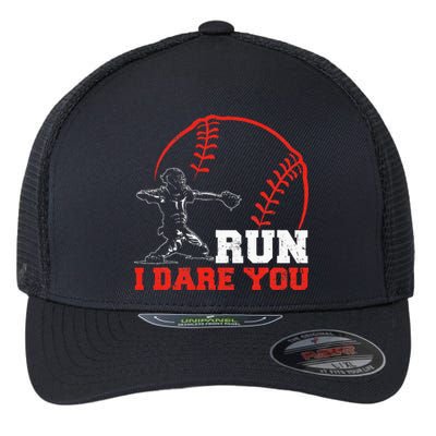 Steal I Dare You Baseball Catcher Baseball Player Flexfit Unipanel Trucker Cap