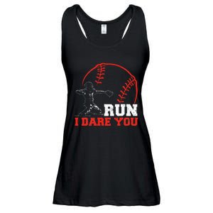 Steal I Dare You Baseball Catcher Baseball Player Ladies Essential Flowy Tank