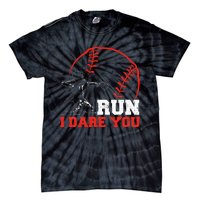 Steal I Dare You Baseball Catcher Baseball Player Tie-Dye T-Shirt