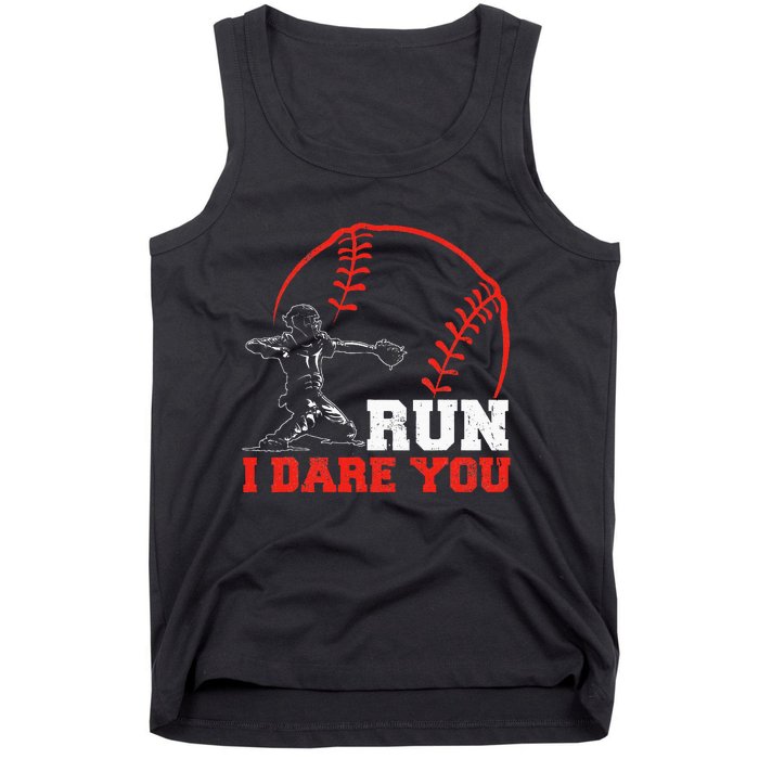 Steal I Dare You Baseball Catcher Baseball Player Tank Top