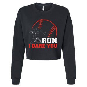 Steal I Dare You Baseball Catcher Baseball Player Cropped Pullover Crew