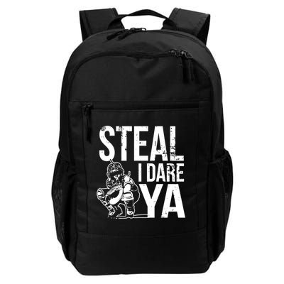 Steal I Dare Ya Funny Softball Catcher Team Sport Gift Backpack