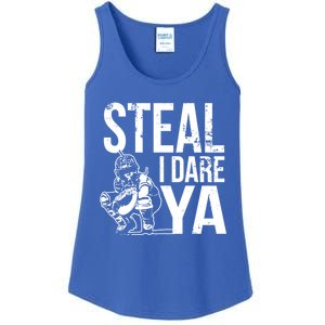 Steal I Dare Ya Funny Softball Catcher Team Sport Gift Ladies Essential Tank