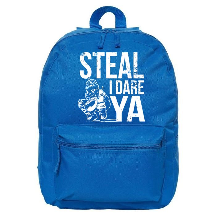 Steal I Dare Ya Funny Softball Catcher Team Sport Gift 16 in Basic Backpack