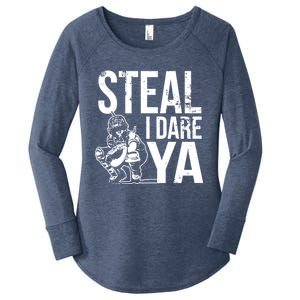 Steal I Dare Ya Funny Softball Catcher Team Sport Gift Women's Perfect Tri Tunic Long Sleeve Shirt