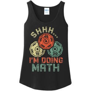 Shhh IM Doing Math Funny Weight Lifting Workout Training Ladies Essential Tank