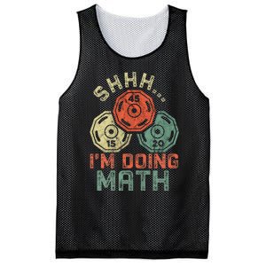 Shhh IM Doing Math Funny Weight Lifting Workout Training Mesh Reversible Basketball Jersey Tank