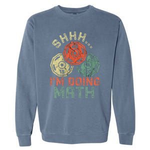 Shhh IM Doing Math Funny Weight Lifting Workout Training Garment-Dyed Sweatshirt