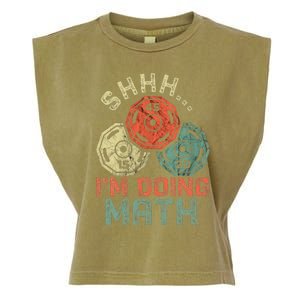 Shhh IM Doing Math Funny Weight Lifting Workout Training Garment-Dyed Women's Muscle Tee