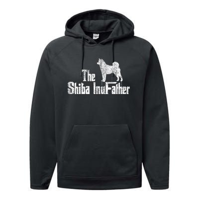 Shiba Inu Dog Fathers Day Funny Doxie Doggie Puppy Daddy Performance Fleece Hoodie