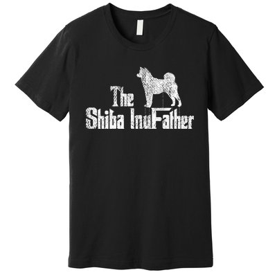 Shiba Inu Dog Fathers Day Funny Doxie Doggie Puppy Daddy Premium T-Shirt