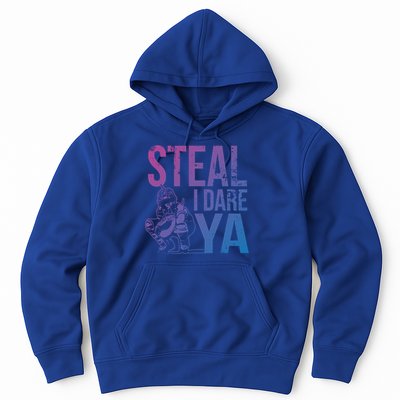 Steal I Dare Ya Funny Softball Catcher Team Sport Gift Hoodie